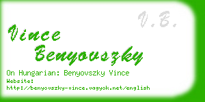 vince benyovszky business card